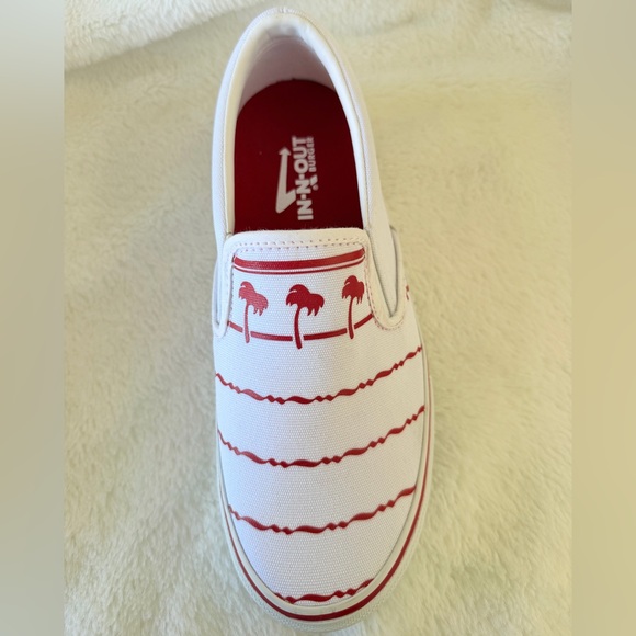 In-N-Out Burger "Drink Cup" Red and White Slip-On Canvas Sneakers - Men Size 8 - Picture 3 of 16